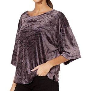 Free People Valerie Velour Purple Top